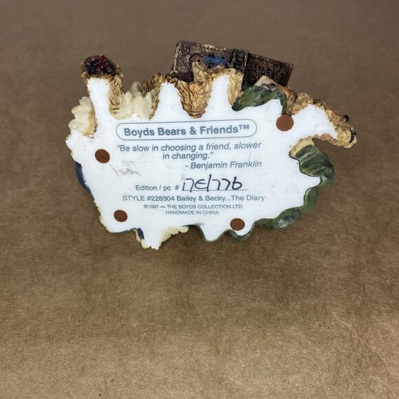 Boyd's Bears and Friends Bailey and Becky The Diary Figurine Style # 228304 - Picture 3 of 3